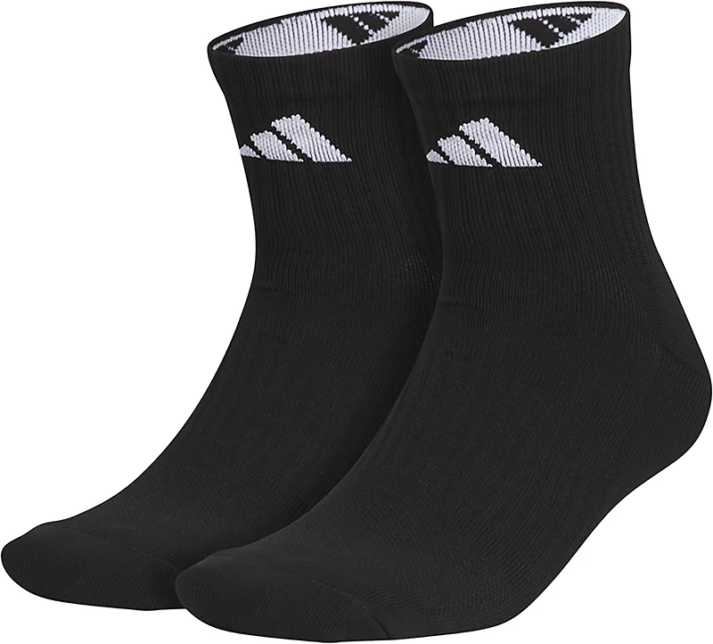 adidas Adults' Pure Training High Quarter Socks 2-Pack