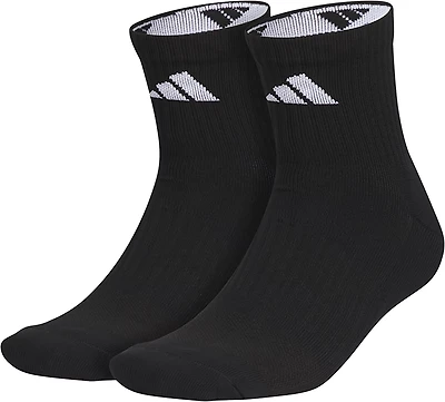 adidas Adults' Pure Training High Quarter Socks 2-Pack