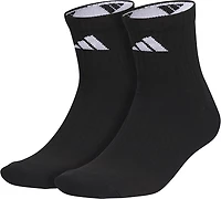 adidas Adults' Pure Training High Quarter Socks 2-Pack