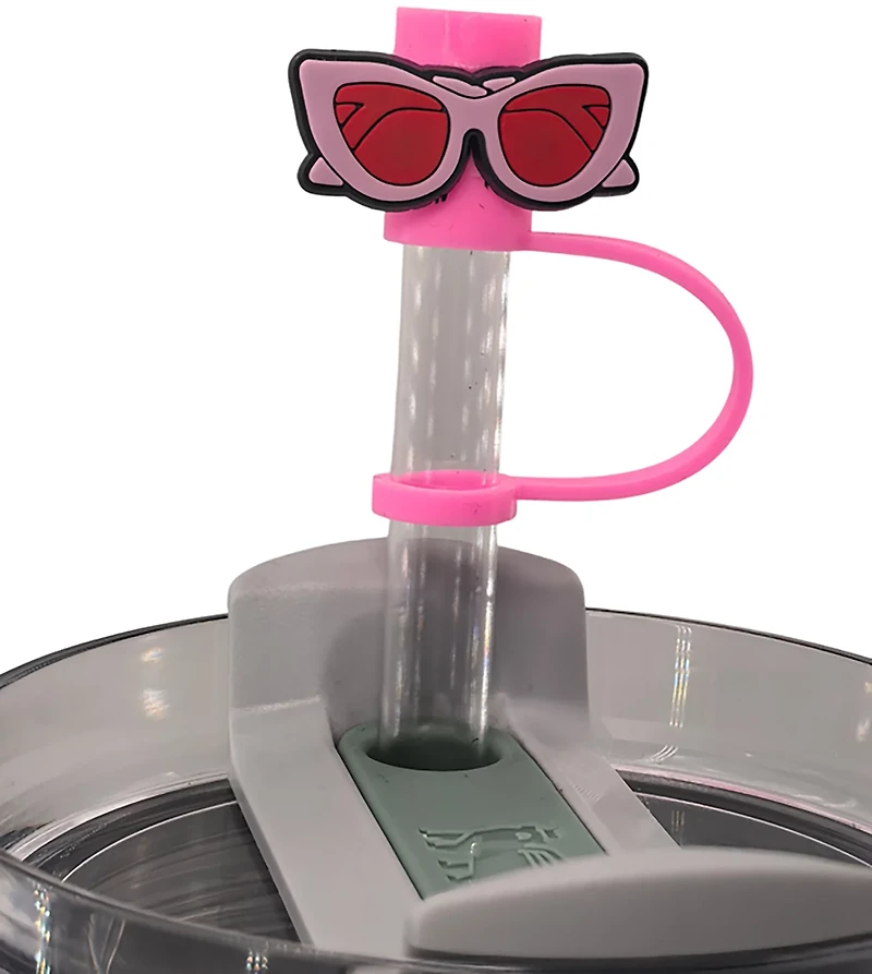 Lookout Product Group Silicone Spring Pink Straw Toppers 4-Pack