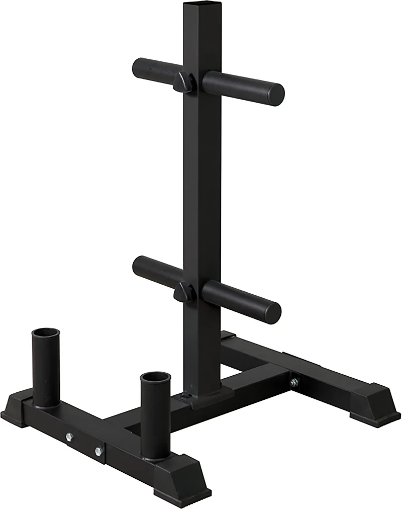 CAP Barbell Olympic Bumper Plate Tree Rack With 4 Plate Posts and 2 Barbell Holders