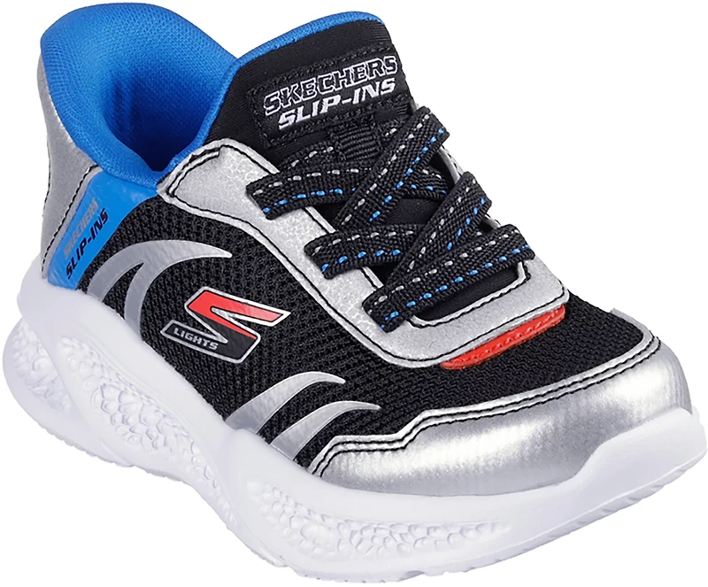 SKECHERS Toddler Boys' Hands Free Slip-Ins S-Lights Meteor Lights Brisk Beams Shoes