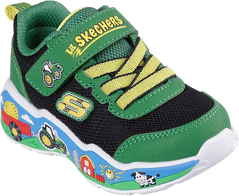 SKECHERS Toddler Boys' John Deere Play Scene Barn-Squad Buddies Shoes