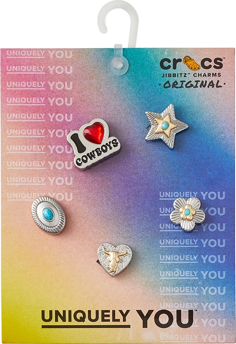 Crocs Silver I Heart Cowboy Jibbitz 5-Pack