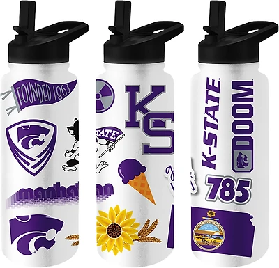 Logo Brands Kansas State 34 oz Native Quencher Bottle
