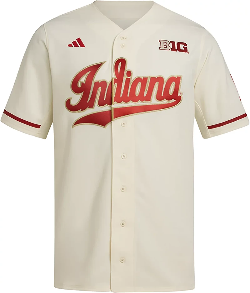adidas Men's Indiana University Gold Standard Full Button Baseball Jersey