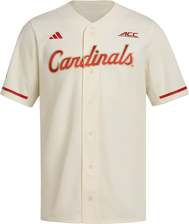 adidas Men's University of Louisville Gold Standard Full Button Baseball Jersey