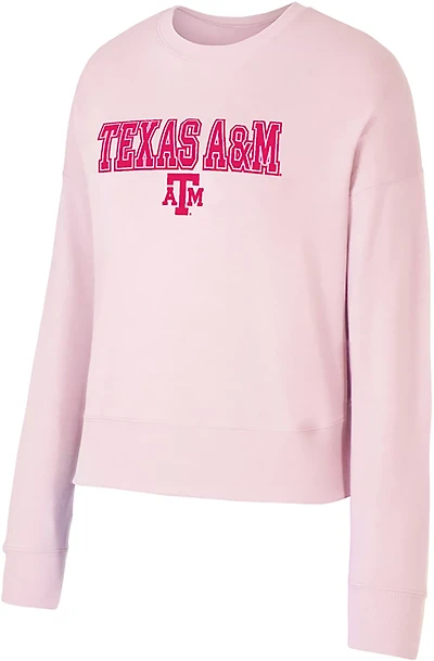 College Concepts Texas A&M Aggies Women's French Terry Pastel Long Sleeve Elevation Top