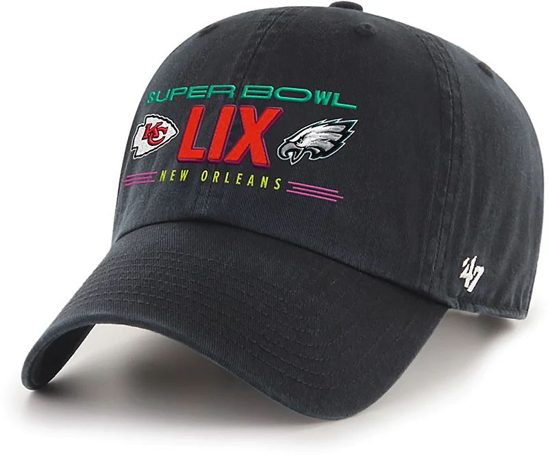 '47 Chiefs vs. Eagles Super Bowl LIX Dueling Clean Up Cap