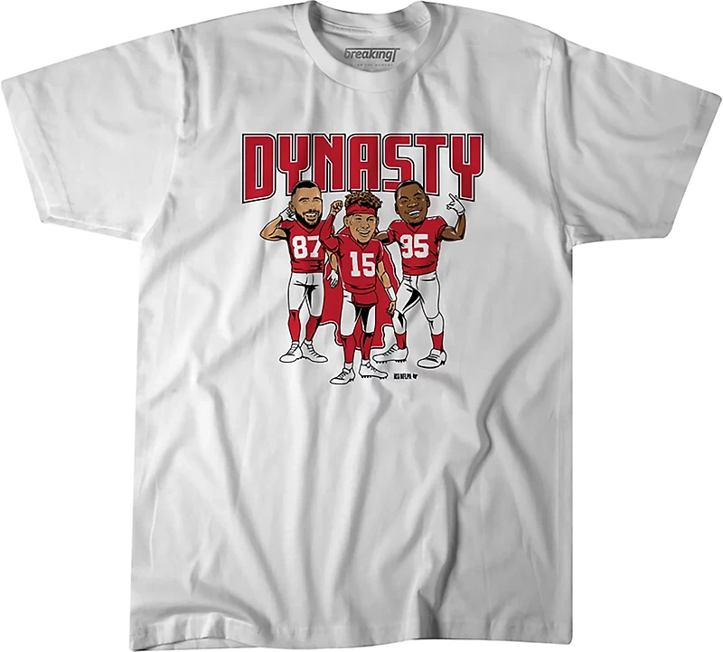 BreakingT Boys' Kansas City Chiefs Dynasty Caricatures T-shirt