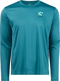 CCA Men's Red and Sea Trout Box Long Sleeve Performance T-shirt