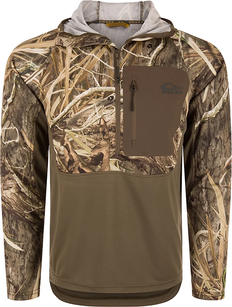 Drake Men's EST Performance 1/2 Zip Camo Hoodie