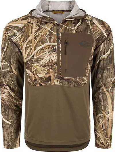 Drake Men's EST Performance 1/2 Zip Camo Hoodie