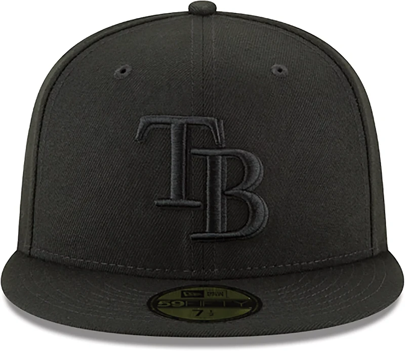 New Era Men's Tampa Bay Rays Black on Black Fitted 59FIFTY Cap