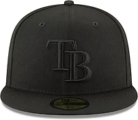 New Era Men's Tampa Bay Rays Black on Black Fitted 59FIFTY Cap