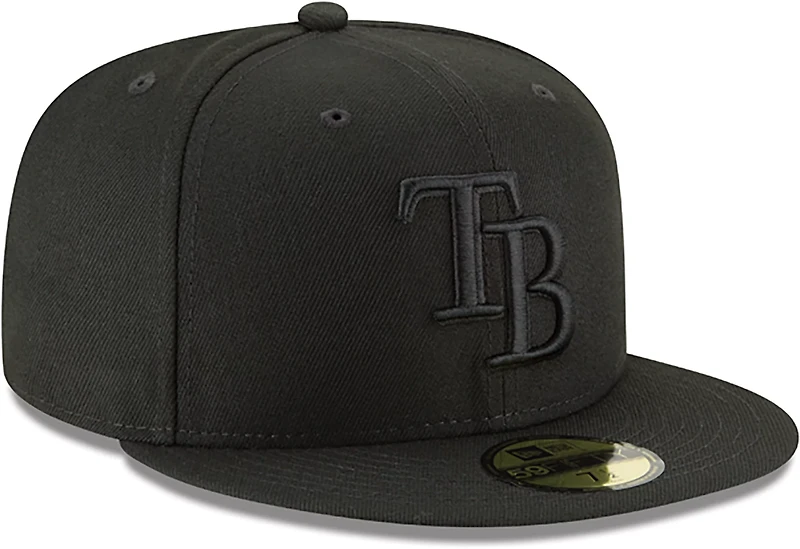 New Era Men's Tampa Bay Rays Black on Black Fitted 59FIFTY Cap