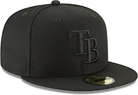 New Era Men's Tampa Bay Rays Black on Black Fitted 59FIFTY Cap