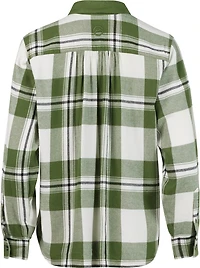 Magellan Outdoors Women's Willow Creek Mixed Media Plaid Long Sleeve Blouse