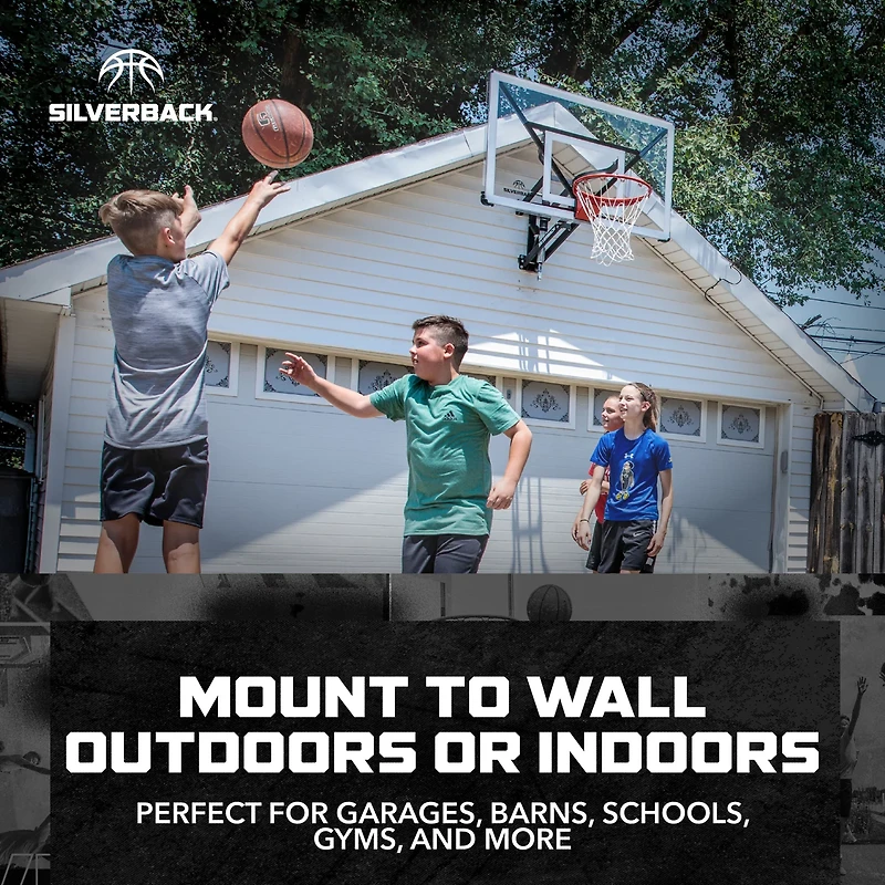 Silverback NXT 54 in Steel Wall-Mounted Basketball Hoop