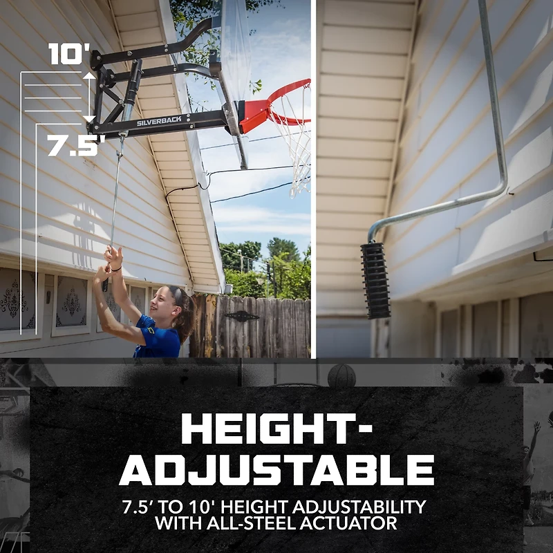 Silverback NXT 54 in Steel Wall-Mounted Basketball Hoop