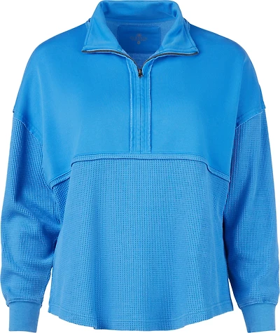 Jadelynn Brooke Women's Ready Or Not Waffle 1/4-Zip Pullover Sweatshirt