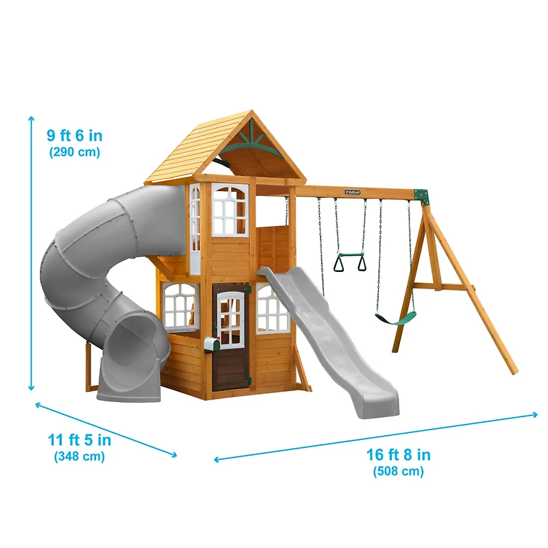 KidKraft Sterling Falls Wooden Swing Set/Playset