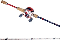 ProFISHiency DRIP Red White Blue 7ft MH Freshwater Baitcast Combo Fishing Rod