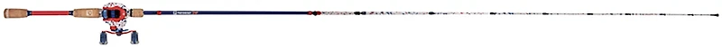 ProFISHiency DRIP Red White Blue 7ft MH Freshwater Baitcast Combo Fishing Rod