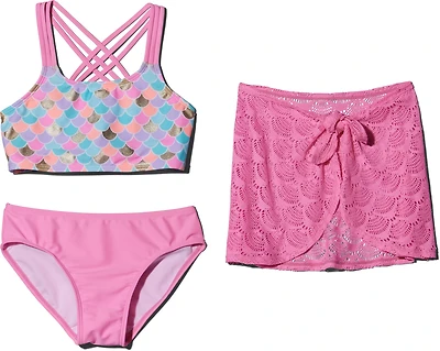 O'Rageous Girls' Multi Mermaid 3-Piece Skirt Set