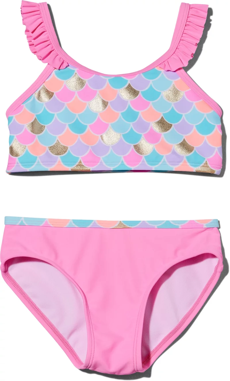 O'Rageous Girls' 4-6X Mermaid Scales 2-Piece Bikini