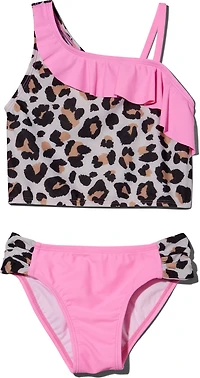 O'Rageous Girls' 4-6X Spotty Leopard 2-Piece Ruffle Midkini Set