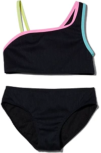 O'Rageous Girls' Solid Rib 2-Piece Swim Set
