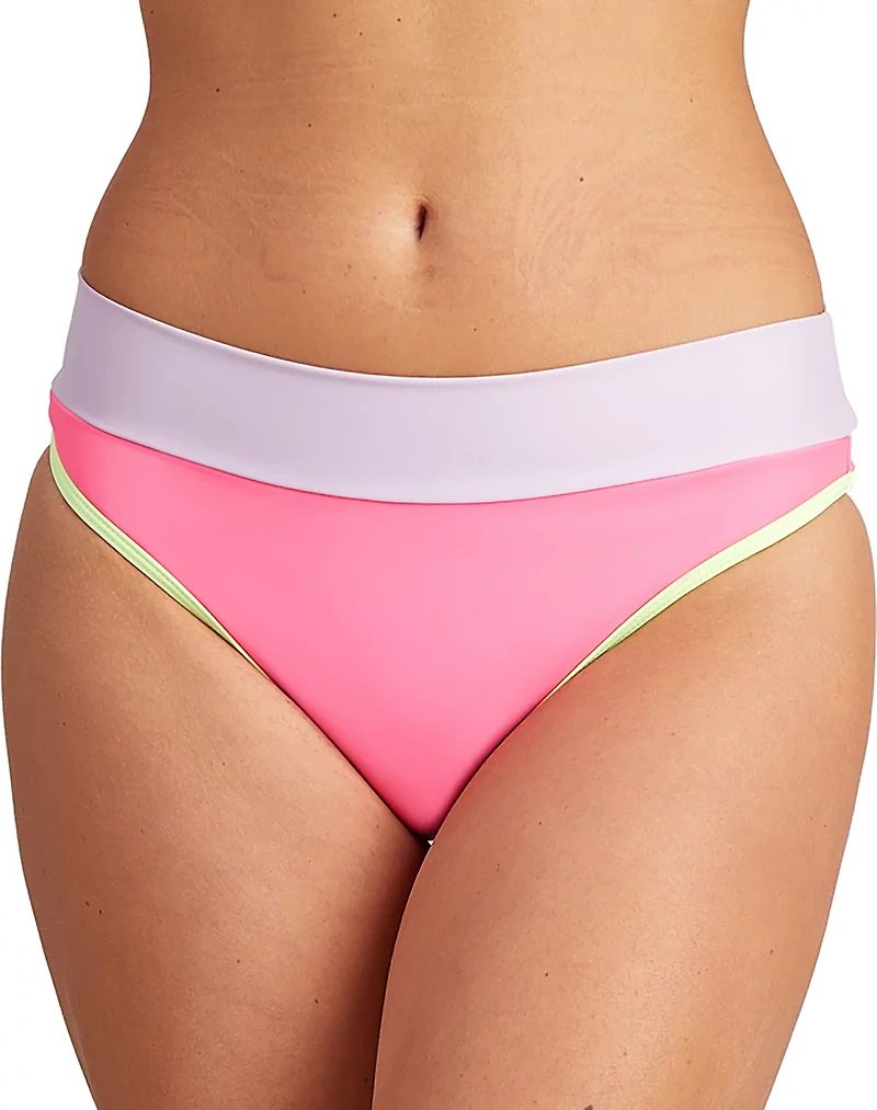 Cyn & Luca Juniors' Val Ribbed Banded High Waisted Swim Bottoms