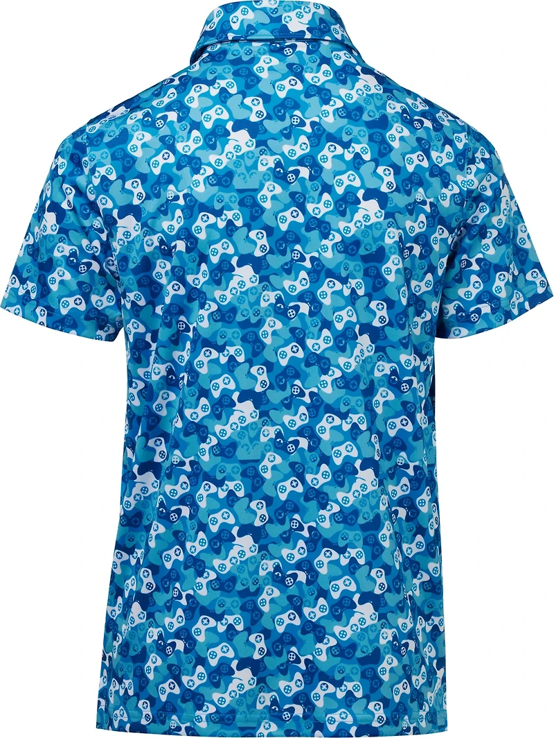 BCG Boys' Golf Gaming Camo Print Polo Shirt