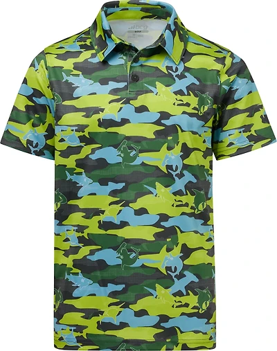 BCG Boys' Golf Shark Camo Short Sleeve Polo Shirt