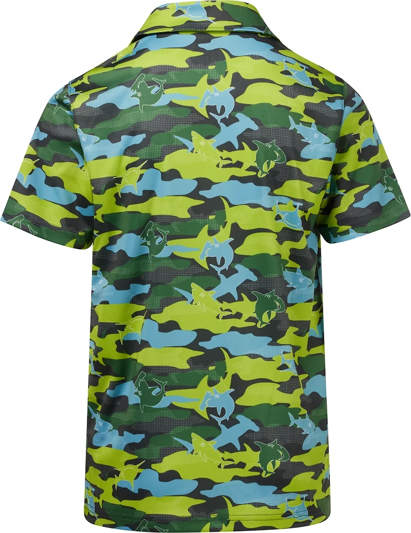 BCG Boys' Golf Shark Camo Short Sleeve Polo Shirt