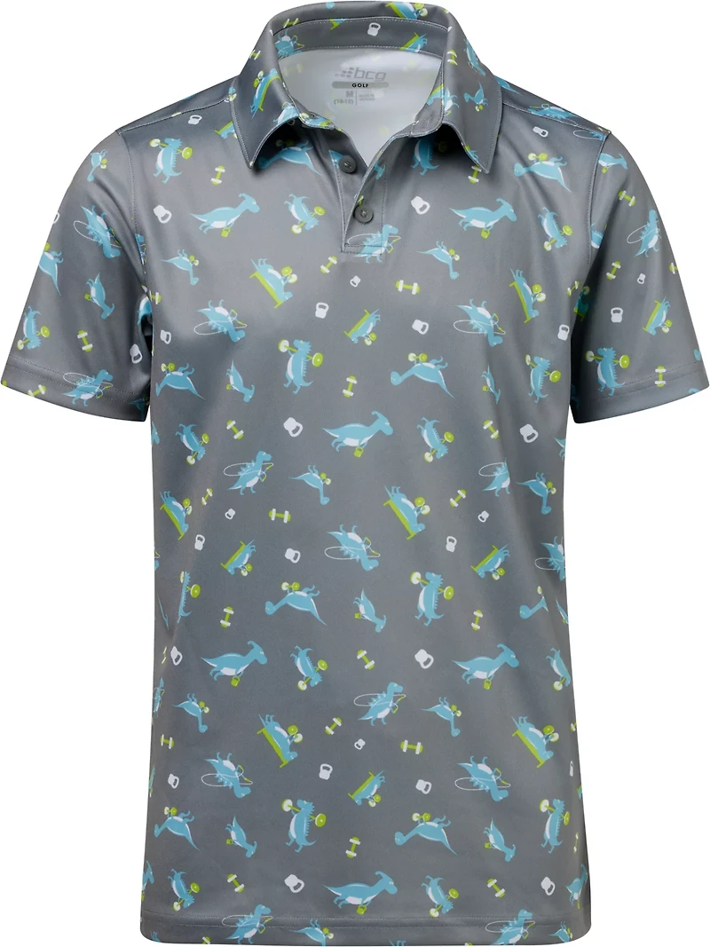 BCG Boys' Golf Dino Gym Short Sleeve Polo