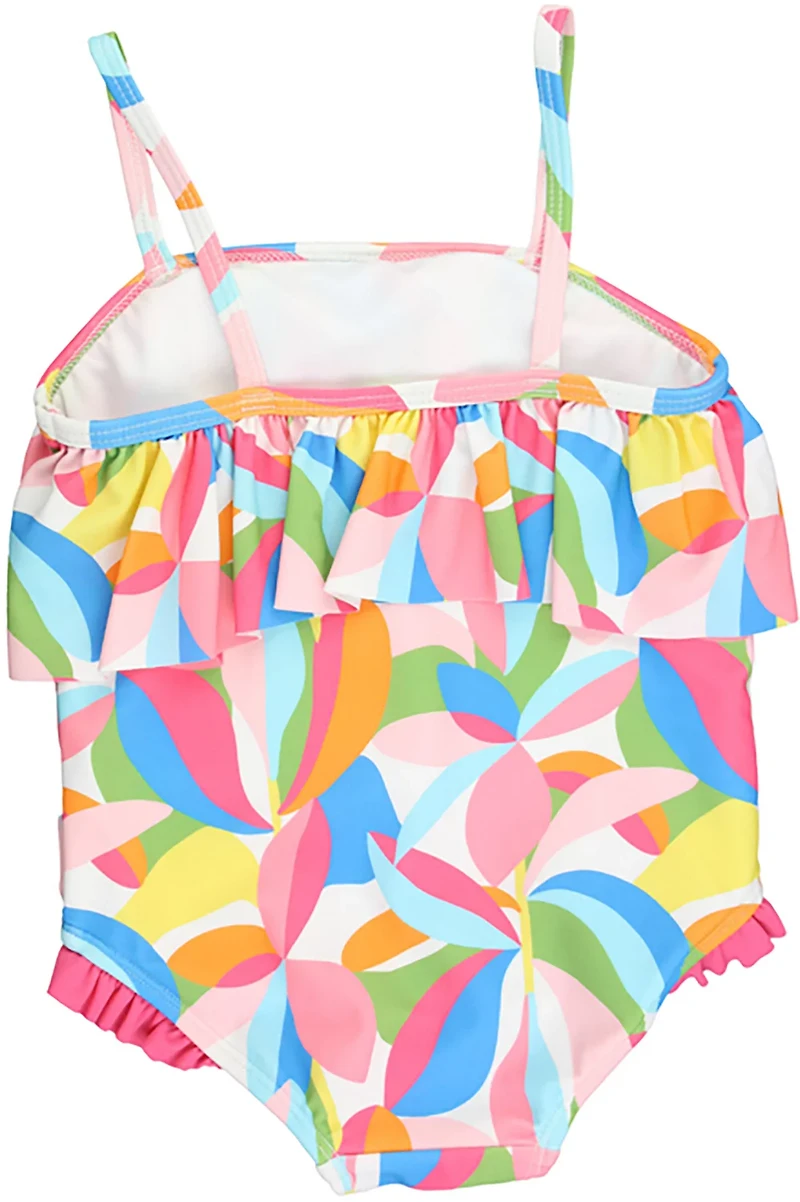 RuffleButts Girls' Tropical Ruffle One-Piece Swimsuit