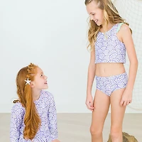 RuffleButts Girls' 4-7 Magical Mermaid Racerback Flutter Tankini