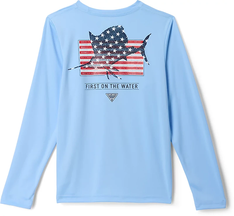 Columbia Sportswear Boys' Terminal Tackle PFG Fins and Stripes Long Sleeve T-shirt