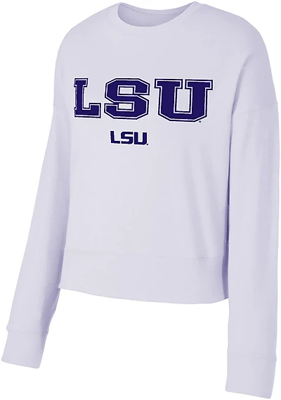 College Concepts LSU Tigers Women's French Terry Pastel Long Sleeve Elevation Top