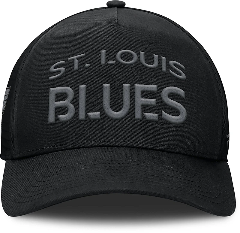 Fanatics Blues Road 6 Structured Adjustable A frame Meshback Cap