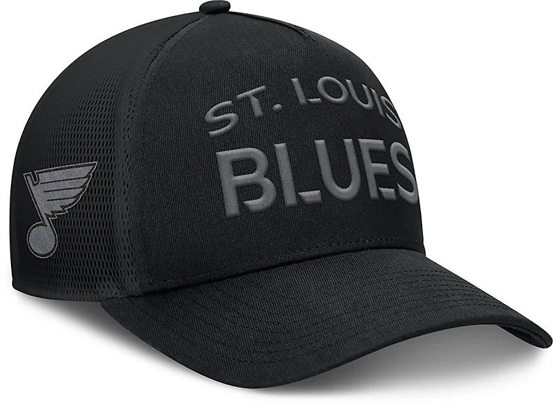 Fanatics Blues Road 6 Structured Adjustable A frame Meshback Cap