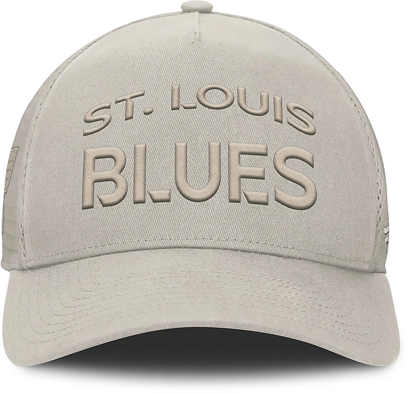 Fanatics Blues Road 6 Structured Adjustable A frame Meshback Cap