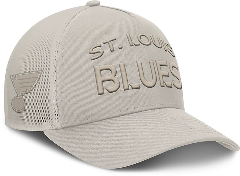 Fanatics Blues Road 6 Structured Adjustable A frame Meshback Cap