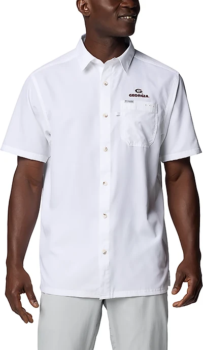 Columbia Georgia Bulldogs PFG Slack Tide Omni-Shade Button-Up Camp Shirt