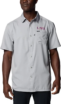 Columbia LSU Tigers PFG Slack Tide Omni-Shade Button-Up Camp Shirt