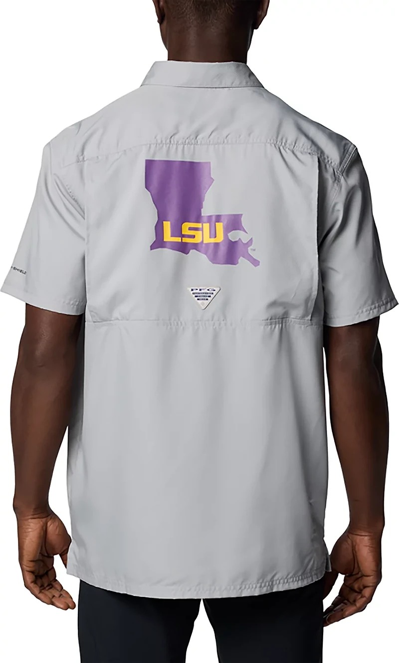Columbia LSU Tigers PFG Slack Tide Omni-Shade Button-Up Camp Shirt