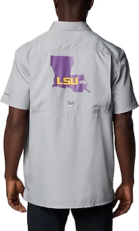 Columbia LSU Tigers PFG Slack Tide Omni-Shade Button-Up Camp Shirt