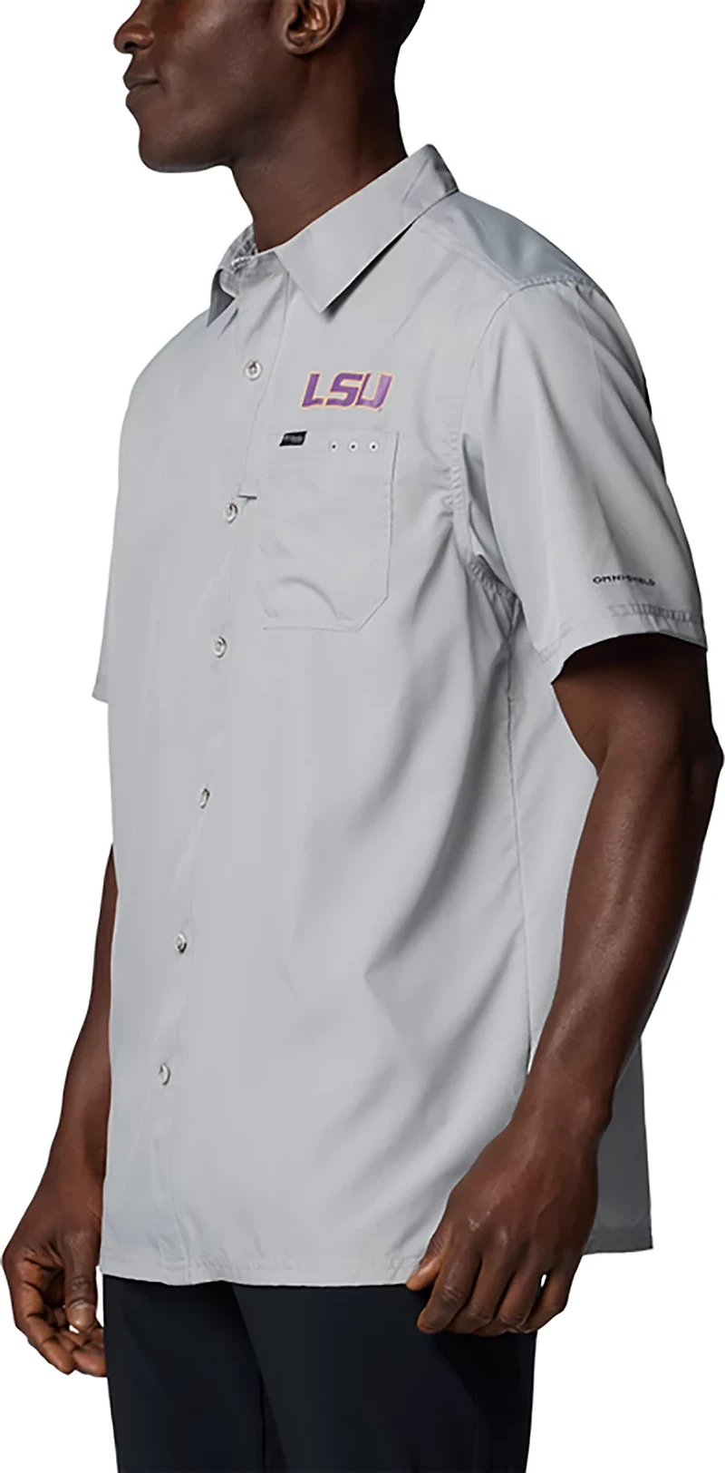 Columbia LSU Tigers PFG Slack Tide Omni-Shade Button-Up Camp Shirt